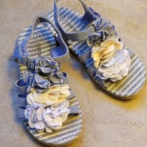 Girl's Blue Cherokee Sandals (sz 10)